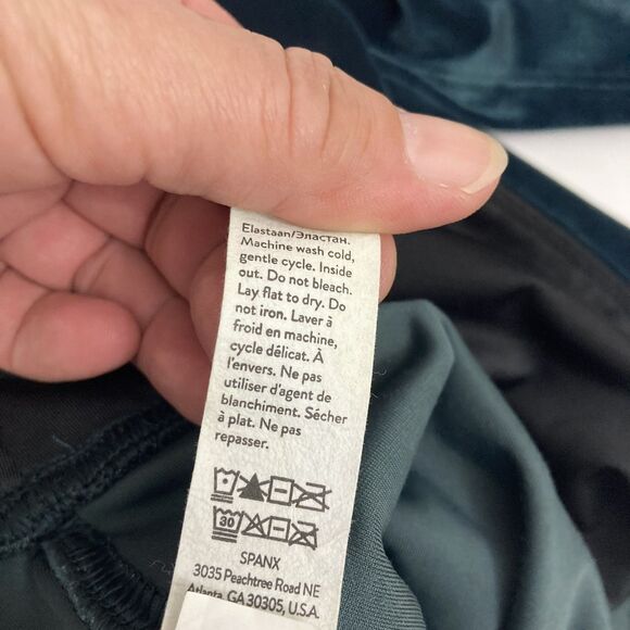 SPANX Velvet Leggings Size W High Waist Tummy Control Malachite Green - Picture 13 of 16